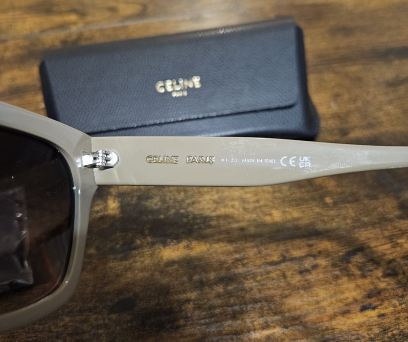 Beżowe kremowe okulary przeciwsłoneczne Celine Paris