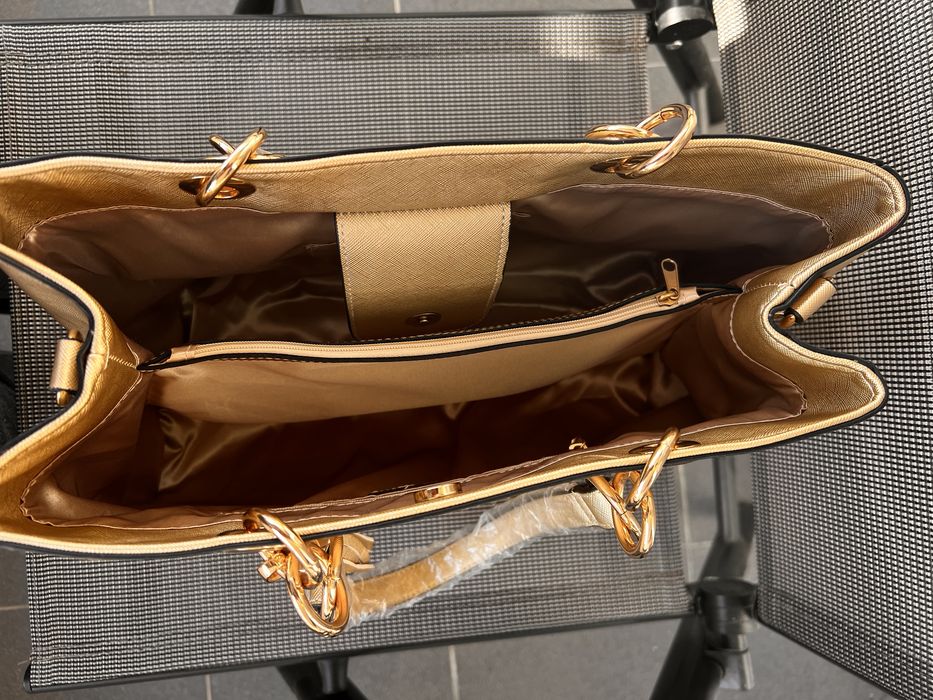 Torebka damska złota na ramię