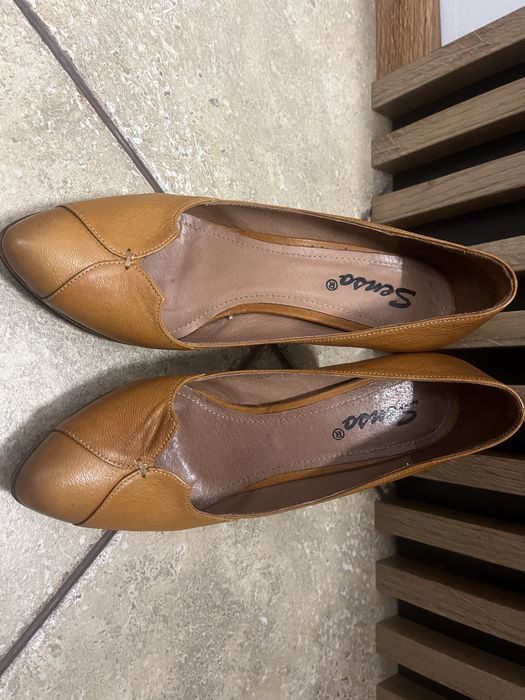 Buty na obcasie, Skóra naturalna, rozmiar 37, Senso, rudawe