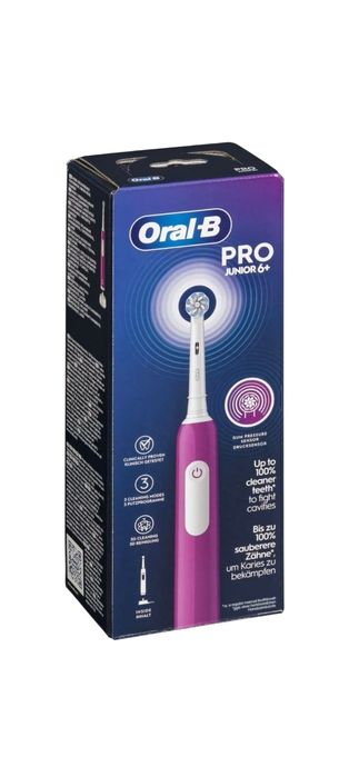 NA LEWARA szczoteczka Oral-B Pro Junior 6+ w kolorze fioletowym NOWA