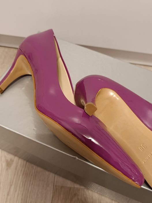 Hego's Milano piękne lakierowane czółenka, fiolet rozm. 38 NOWE