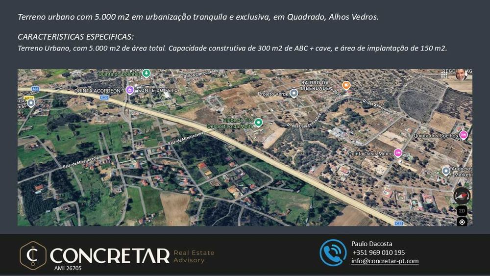 Terreno Urbano com 5.000m2 em zona consolidada - Alhos Vedros