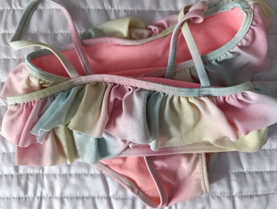 Strój kąpielowy kolorowy dwuczęściowy stan jak na zdjęciach