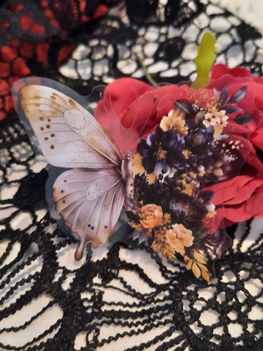 15 stickers encantadoras de luas e borboletas em tons florais