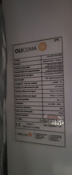 Esquentador oliclima ventilado 12L. Esquentador inteligente.