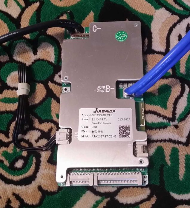 Смарт БМС на 100 Ампер Smart BMS JBD 6S-21S SP22S003В V1.6 с блютузом