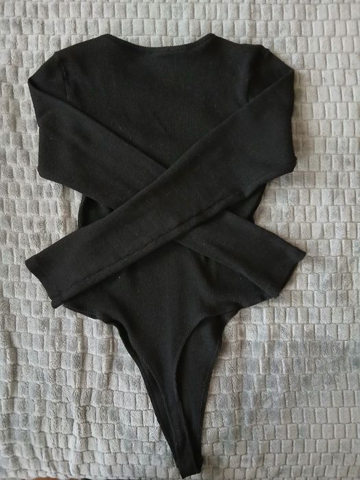 Боді в рубчик чорного кольору