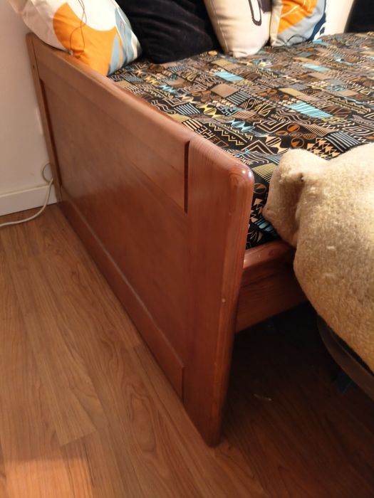 Cama de Solteiro Extensível em Madeira + 2 Colchões