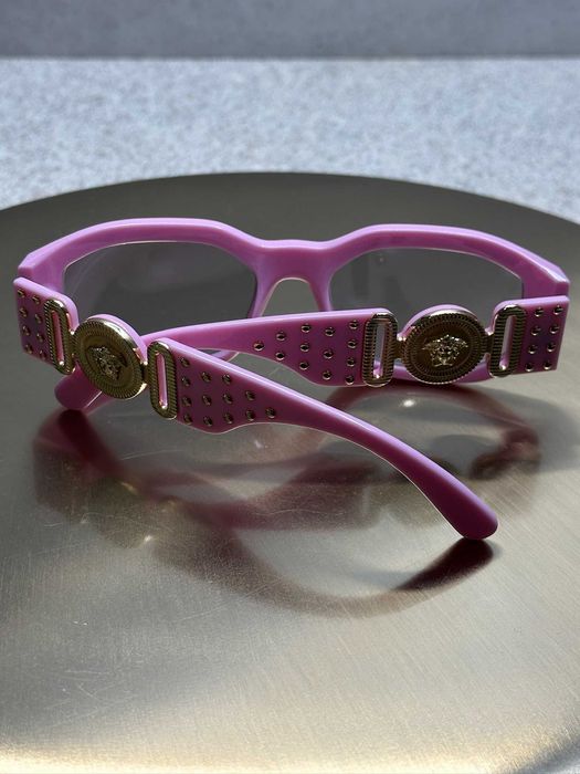 Окуляри Versace Medusa Biggie Pink Clear / Очки Версаче Оригинал с Кристалами Версаче
