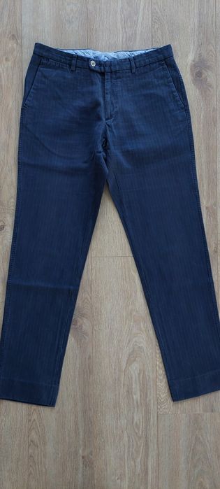 Massimo Dutti r.32 (42) granatowe spodnie / prążek/ prążki