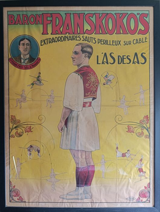 Cartaz Antigo de Circo – Baron Franskoko’s (Início do séc. XX)