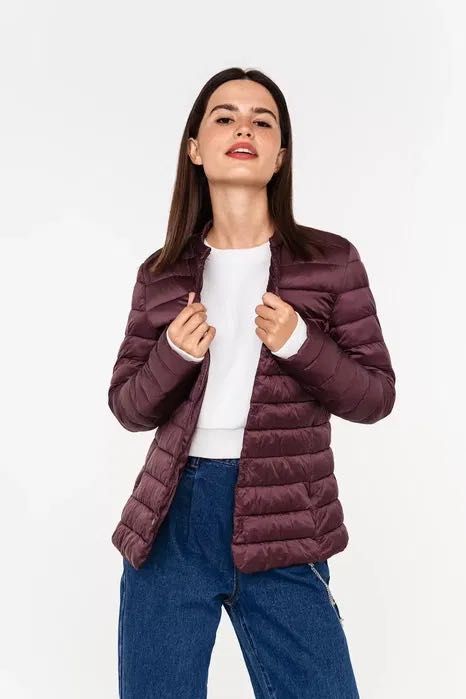Легка коротка куртка MANGO бордова бордовая легкая деми весна весняна