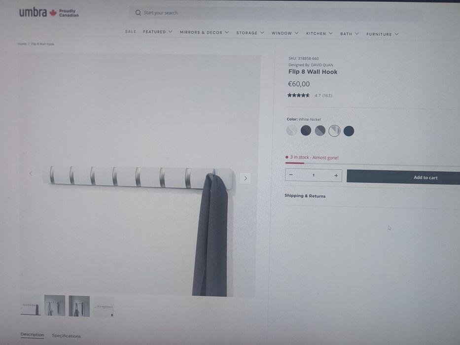 Cabide de parede umbra