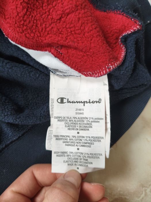 Оригінальне худі Champion Colorblock navy/red/grey розмір M