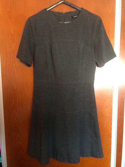 Vestido Cinza Escuro Mango