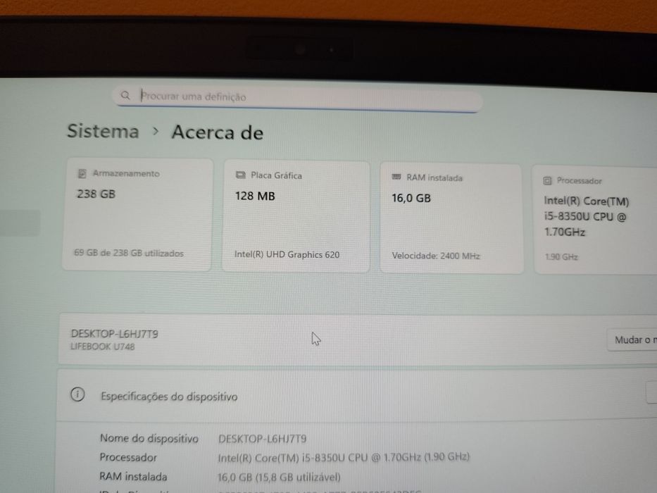 FUJITSU Notebook LIFEBOOK U748 I5/16GB/256GB