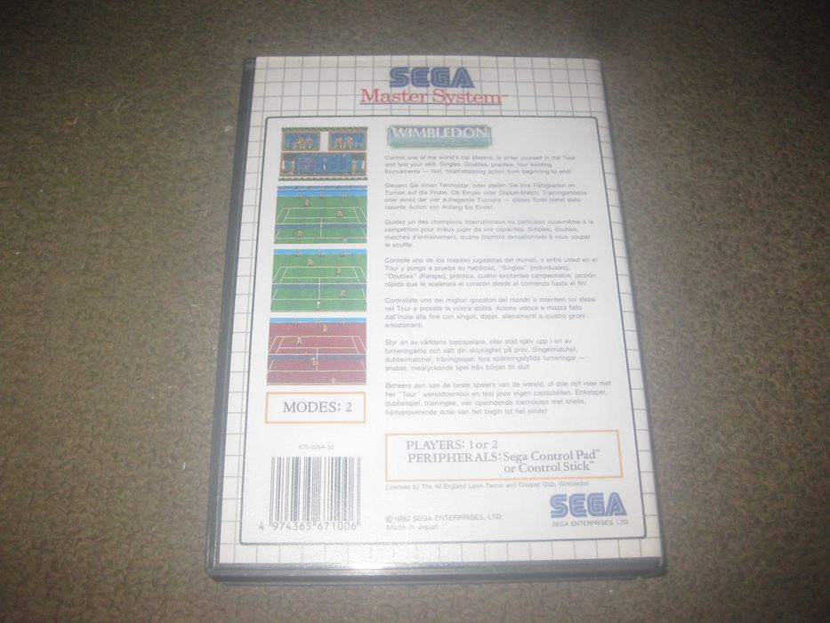 Jogo "Wimbledon" para Sega Master System