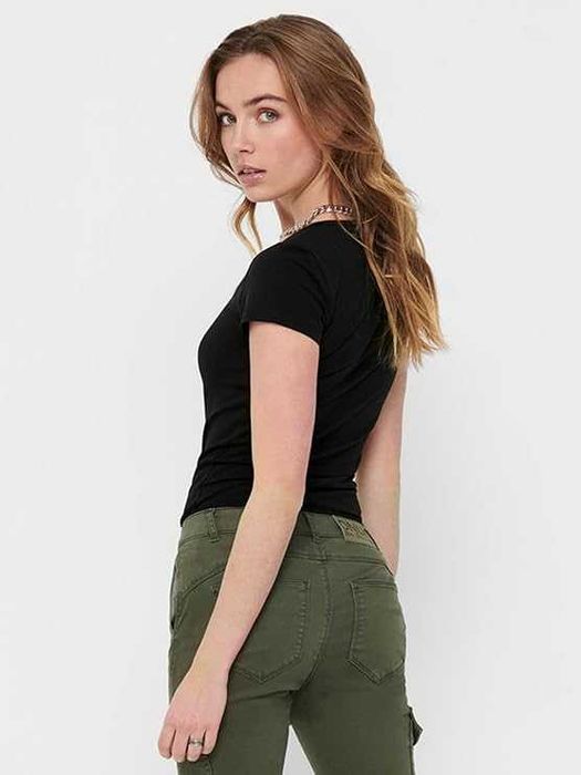 ONLY 2-Pak Damskie T-Shirty Basic Czarno Białe Rozmiar M Bawełniane