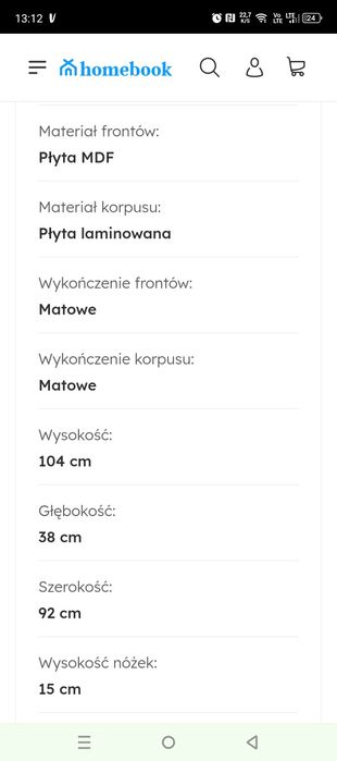 Komoda czarna z lamelami