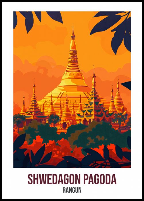 Plakat 67,5x95cm Shwedagon Pagoda