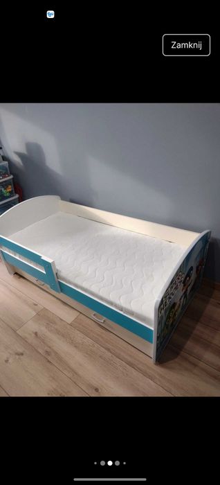 Łóżko 160/80 materac nakładka prześcieradła