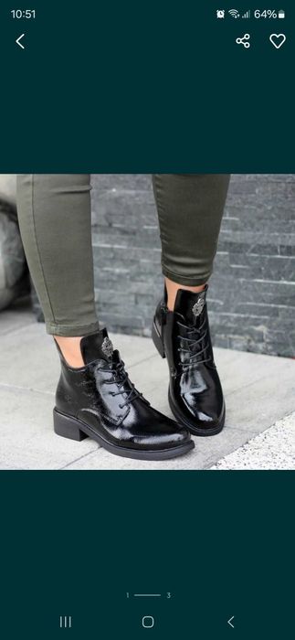 Lakierowane botki damskie 41