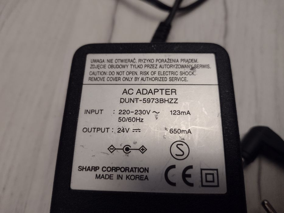 Oryginalny zasilacz ładowarka kasa Sharp ER-A237P adapter 650mA