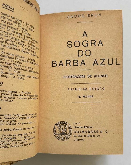 1927, André Brun, A Sogra do Barba Azul. 1ª edição.