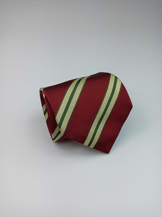 Windsor czerwony jedwabny krawat w paski maj14