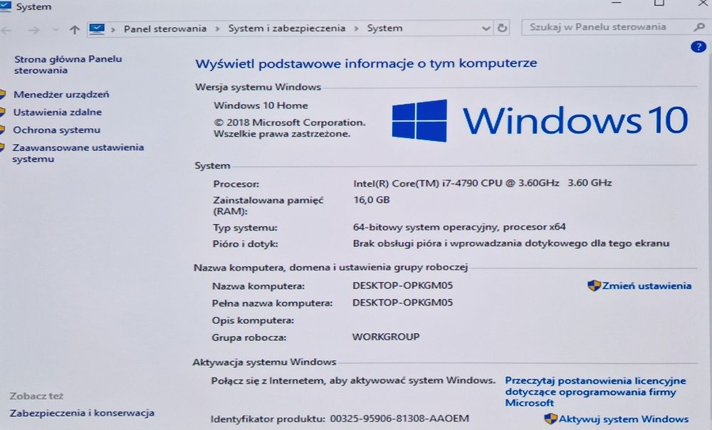 Komputer Dell Inspiron 3847 Procesor i7 16GB RAM 2TB Dysk Windows 10
