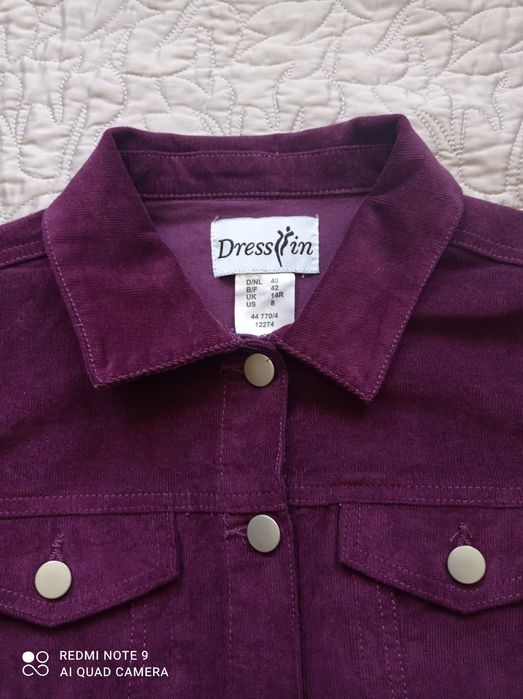 Фирменный вильветовый жакет куртка Dressin Англия