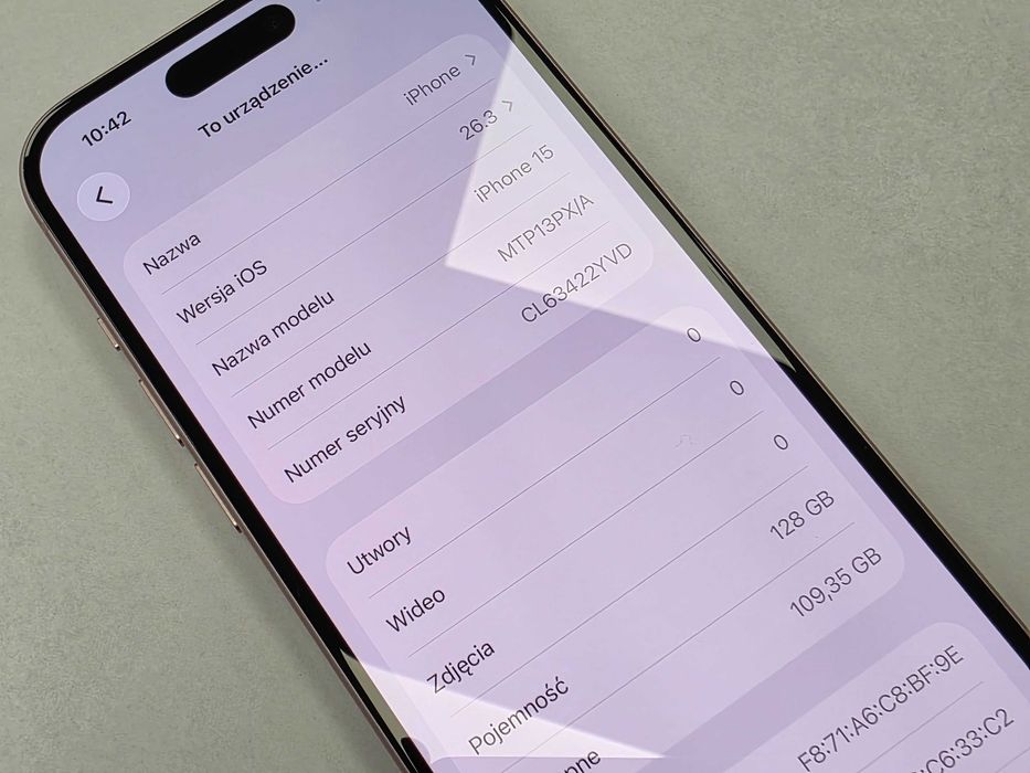 iPhone 15 128GB/ Pink/ Różowy/ BAT 90%/ Grade A-/ + ładowarka/ GW 12 MSC