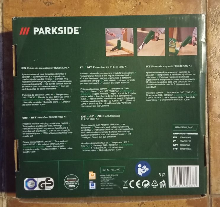 Pistola de ar quente Parkside