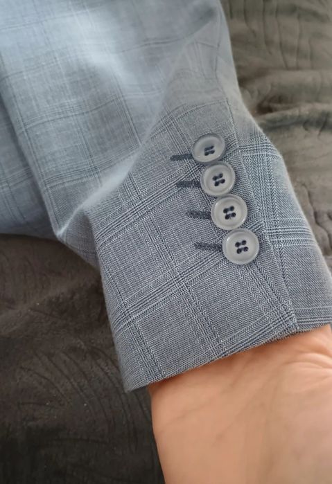 Marynarka męska w kratkę stylowa elegancka i lekka