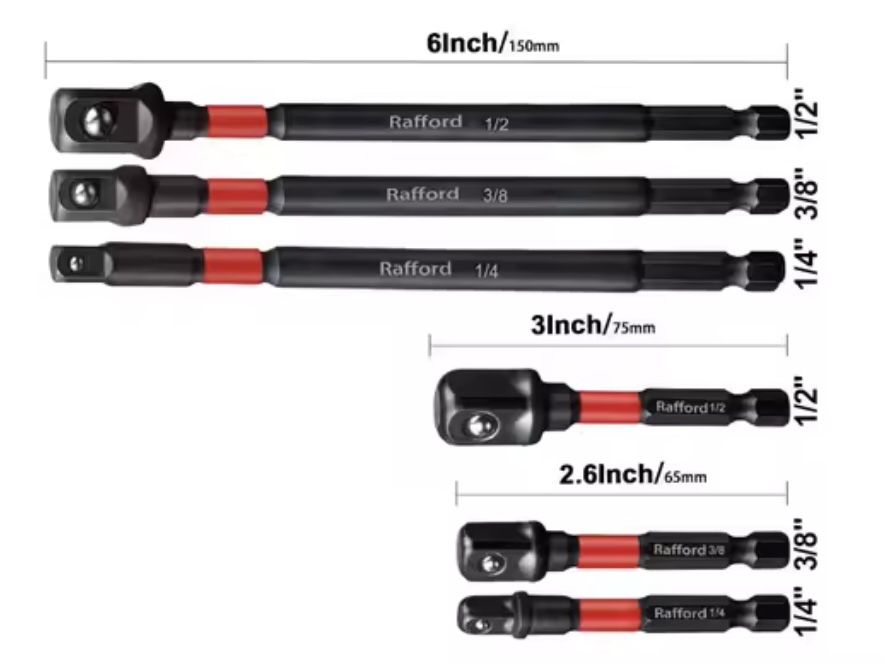 Набор6шт ударних високоміцних якісних біт подовжувачів 1/4 3/8 1/2нові