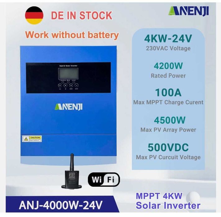 В НАЯВНОСТІ Київ інвертор Anenji 4200W 24V WiFi