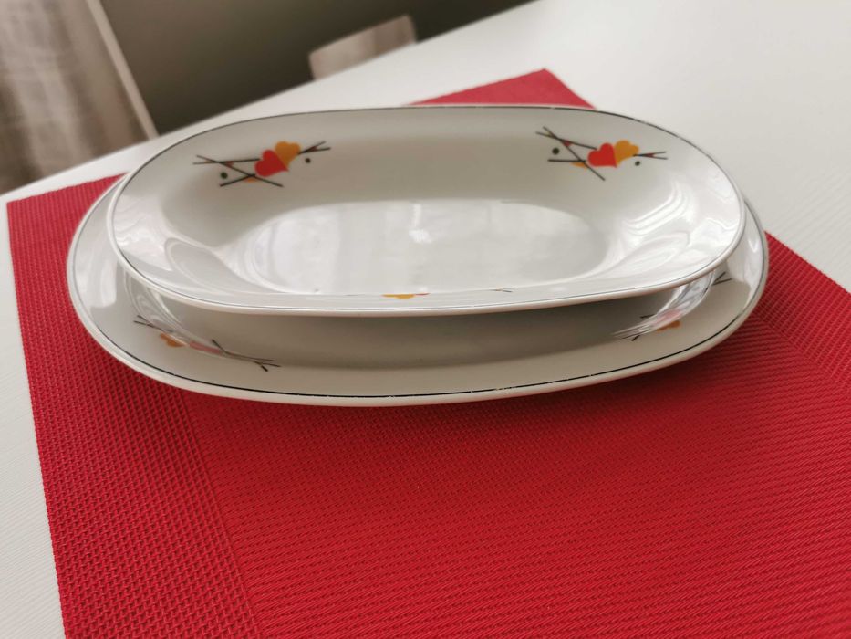 Lubiana PRL dwa półmiski porcelana