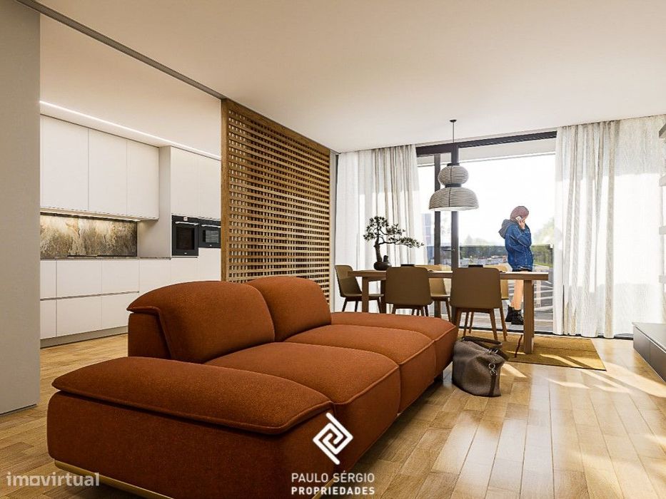 Luxuoso apartamento T1 no centro da Trofa