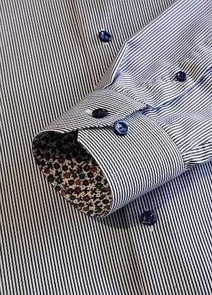 Сорочка чоловіча класична бавовняна довгий рукав eton у смужку L