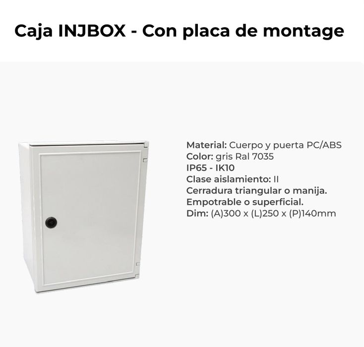 Caixa INJBOX - Com placa de montagem
