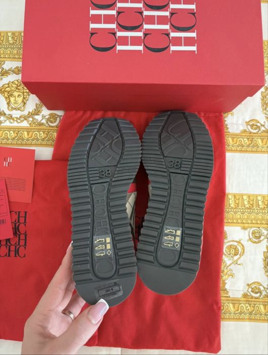 Sapatilhas Carolina Herrera CH Beige/Vermelho 38