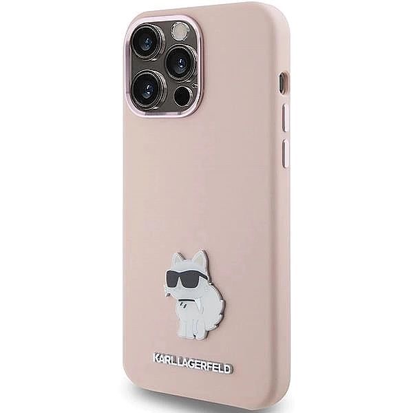 Etui Karl Lagerfeld Silicone Choupette Metal Pin na iPhone 15 Pro Max