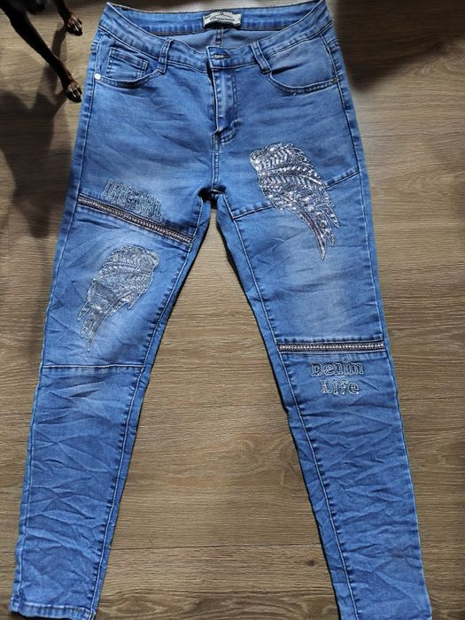 Spodnie damskie jeans dżins L