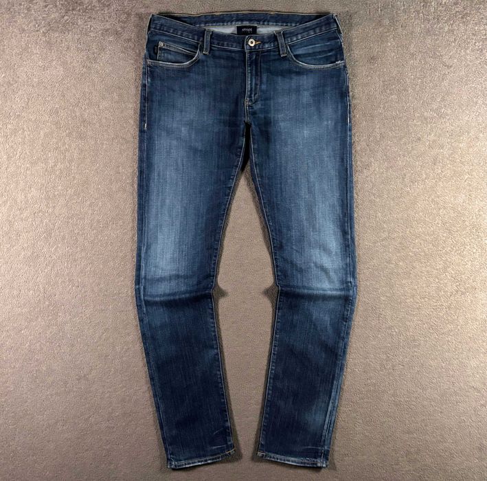 Spodnie Armani Jeans 33 Niebieskie Męskie Wąskie Slim Fit Oryginalne Dżinsy