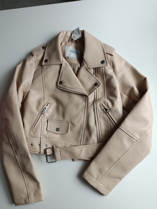 Ramoneska beżowa, xs, skóra ekologiczna, nowa