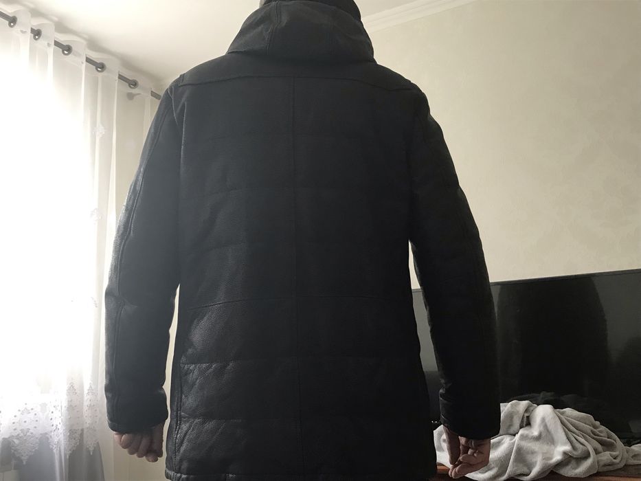 Английский Кожаный премиум пуховик Allan Clark 50—52, XL
