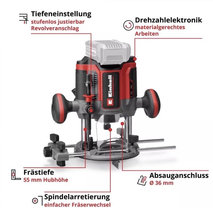 Фрезер акумуляторний Einhell TP-RO 18/55 Li BL - Solo (4350425)