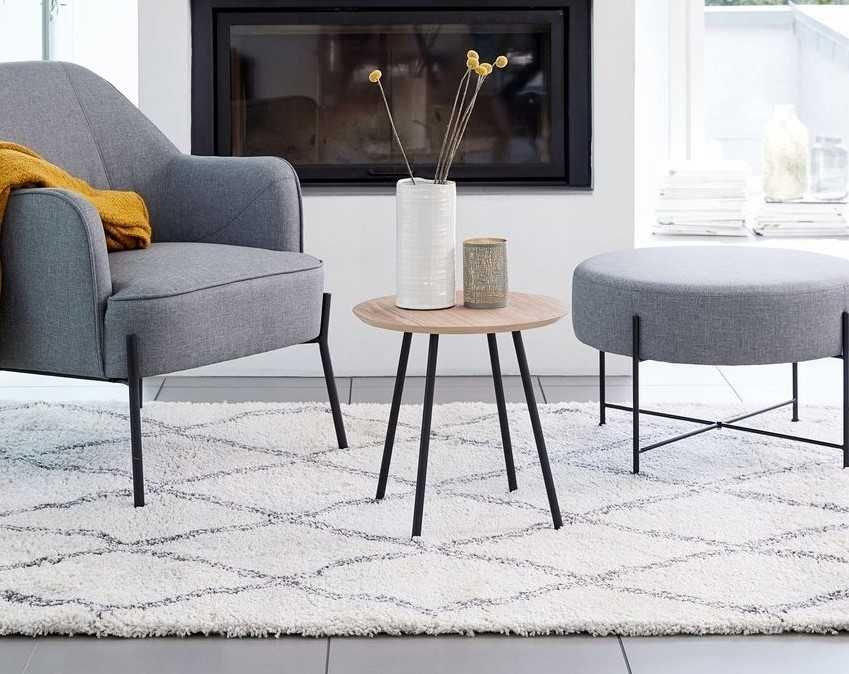 STOLIK okrągły NYBO JYSK 40x40cm dąb/czarny