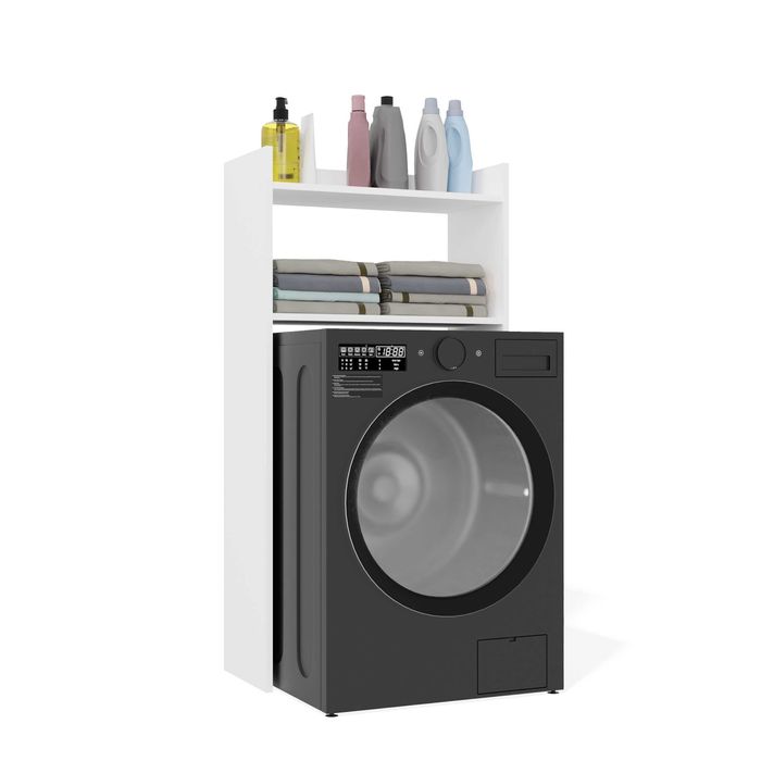 Szafka Łazienkowa NINA NP BIAŁA Na Pralkę Regał Słupek 2 Półki