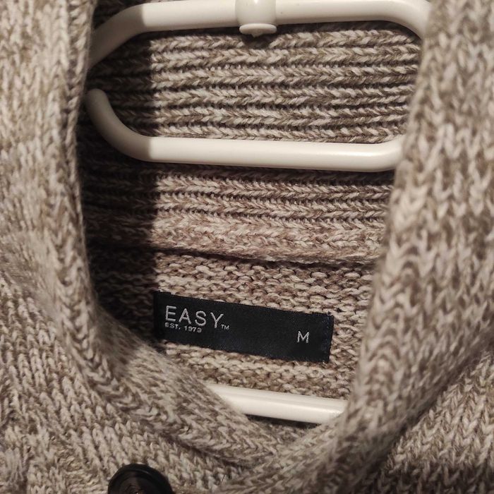 Easy Elegancki Zimowy Szary Męski Sweter Size M